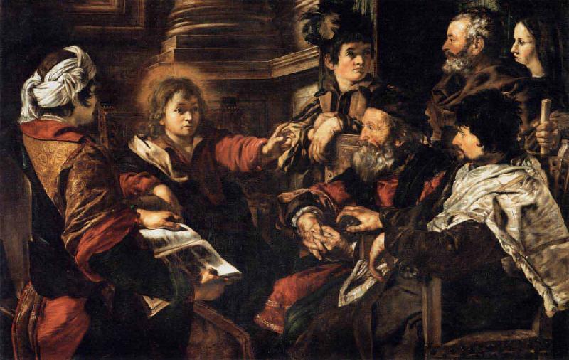SERODINE, Giovanni Christ among the Doctors oil painting picture